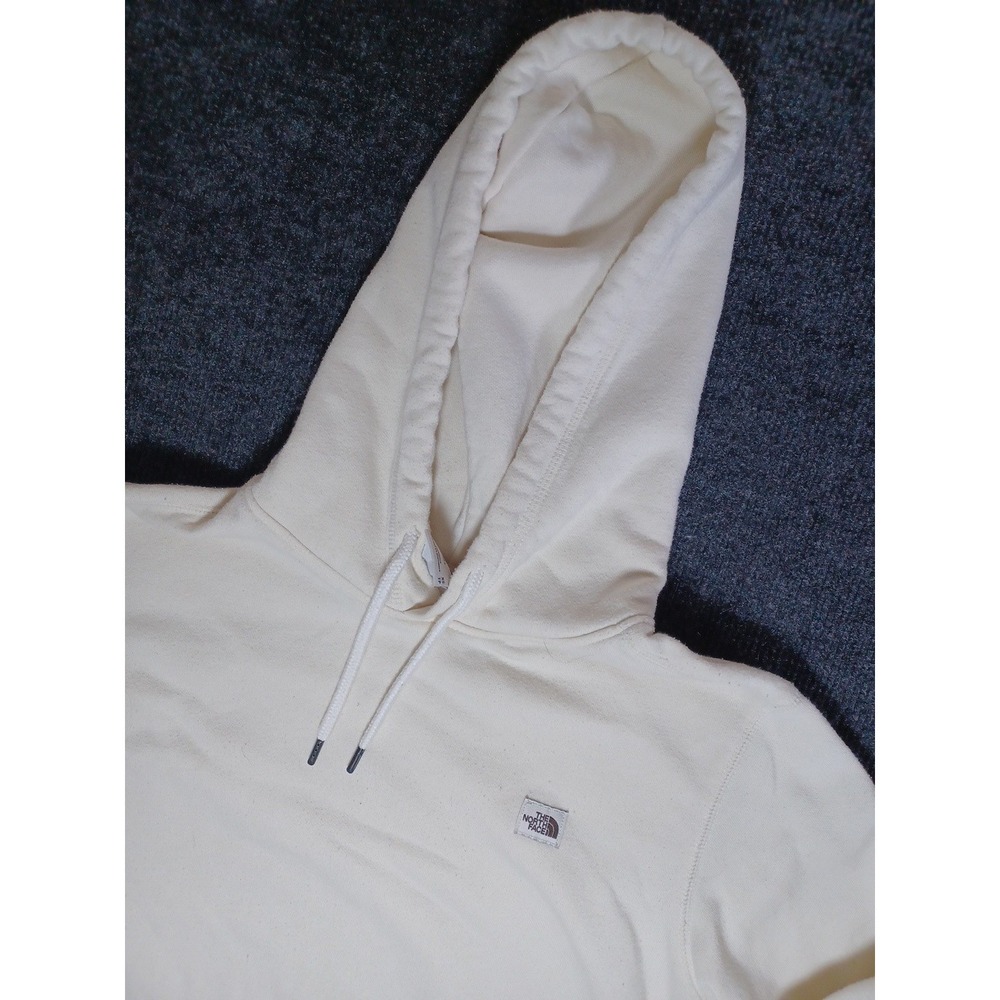 The North Face Mens XS Long Sleeve Cream Hoodie Jacket Sweater
